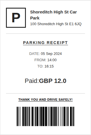 Parking Receipt